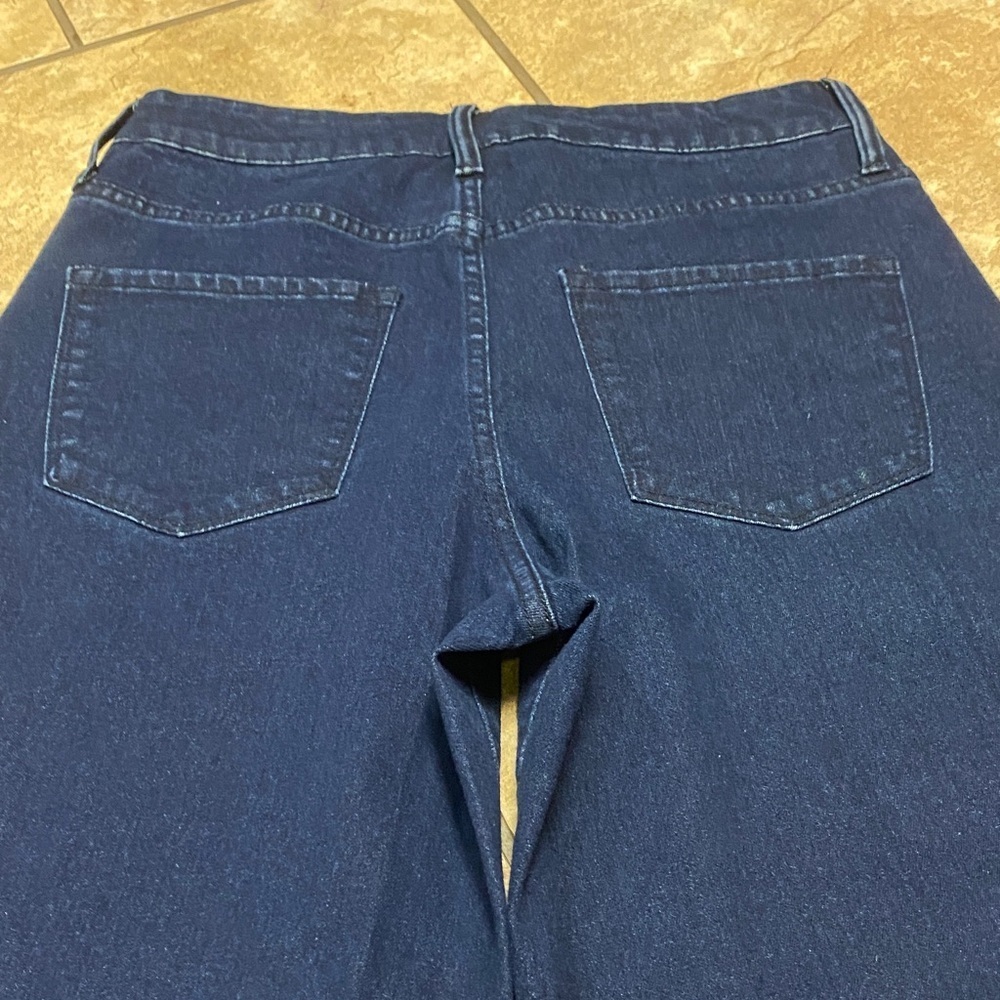 New York & Company Dark Blue Size 8 Denim Wide Leg Jeans Cropped - Picture 10 of 10